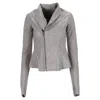 Rick Owens Biker Jacket In Grey Leather In Grey