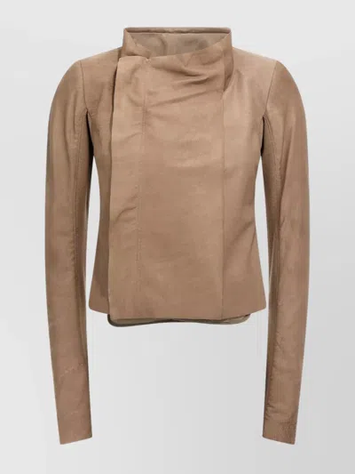 Rick Owens Biker Jacket Low Neckline In Pink