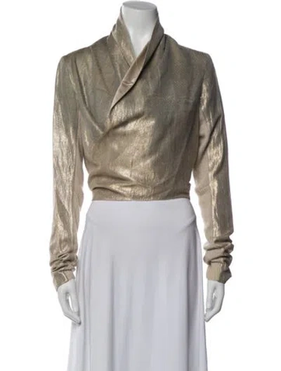 Pre-owned Rick Owens Biker Jacket In Metallic/neutrals