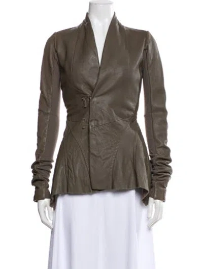 Pre-owned Rick Owens Biker Jacket In Neutral