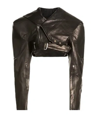 Rick Owens Biker Jackets In Black