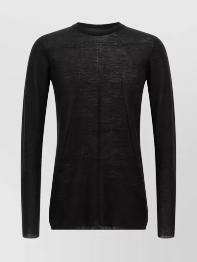 Rick Owens 'biker Level' Crew Neck Sweater In Black