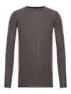 Rick Owens Black Long Sleeve Crewneck Sweater Top In Gray