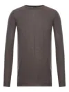Rick Owens Black Long Sleeve Crewneck Sweater Top In Gray