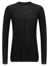 Rick Owens Long-sleeve Lightweight Knit Top With Semi-sheer Texture In Black