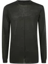 Rick Owens Oversized Lightweight Knit Crewneck Sweater In Green