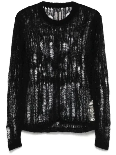 Rick Owens Biker Sweater In Black