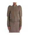 Rick Owens Bionic Puff-sleeve Bomber Jacket In Brown