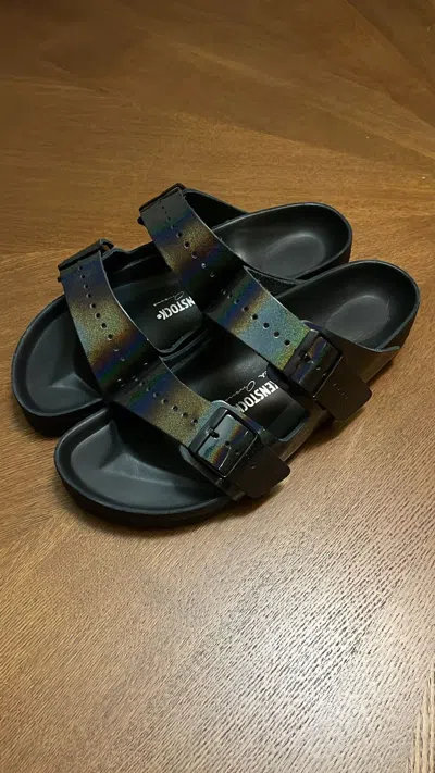 Pre-owned Rick Owens Birkenstock Arizona Black Shoes