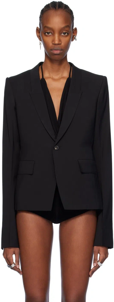 Rick Owens Black 60cm Soft Blazer In 09 Black