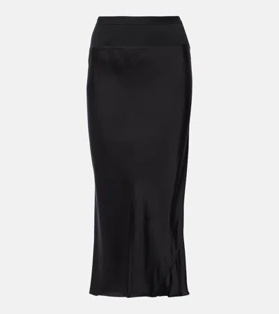 Rick Owens Jersey Midi Skirt In Black