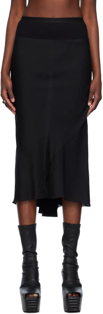 Rick Owens Black A Line Midi Skirt In 09 Black
