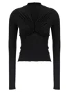 Rick Owens Black Hollywood Jersey Ls Prong T-shirt In Black