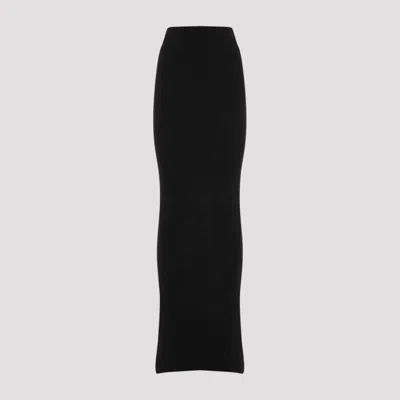 RICK OWENS BLACK ALPACA PILLAR SKIRT