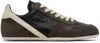 Rick Owens Black & Gray Concordians Minimal Sneakers In Brown