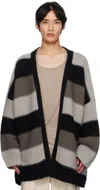 Rick Owens Black & Gray Concordians Pitti Cardigan