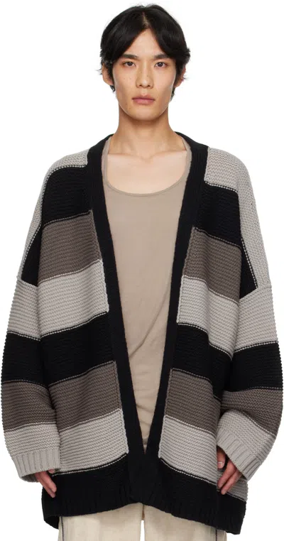 Rick Owens Black & Gray Concordians Pitti Cardigan