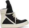 Rick Owens Geobasket Lace-up Leather High-top Trainers In 911 Black/milk