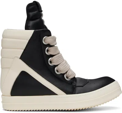Rick Owens Geobasket In 911 Black/milk/milk