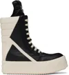 Rick Owens High-top Sneakers Mega Geobasket In 911 Black/milk/milk