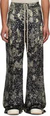 Rick Owens Black & Off-white Hollywood Wide Bela Trousers In 0908 Black/pearl
