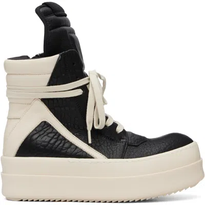 Rick Owens Black & Off-white Temple Mega Bumper Geobasket Sneakers