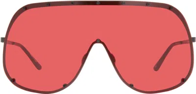 Rick Owens Black & Red Shield Sunglasses In Burgundy