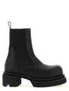 Rick Owens Chunky Sole Ankle Boots With Elastic Panels In Black