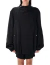 Rick Owens Anthem Jacket With Rounded Funnel Neck And Off-centre Zipper