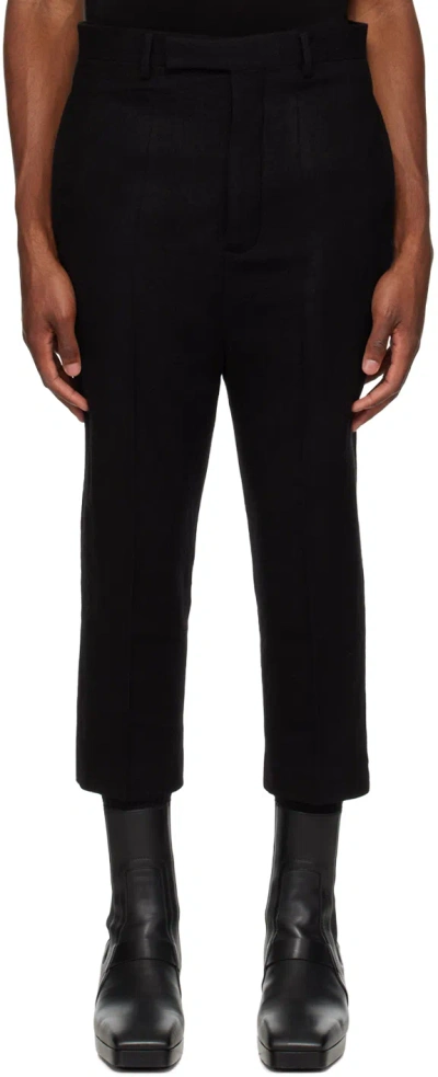 Rick Owens Black Astaires Trousers In 09 Black