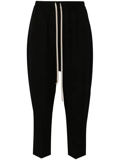 Rick Owens Astaires Cropped Virgin Wool Trousers In Schwarz