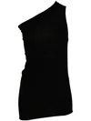 RICK OWENS BLACK ATHENA ONE-SHOULDER TOP