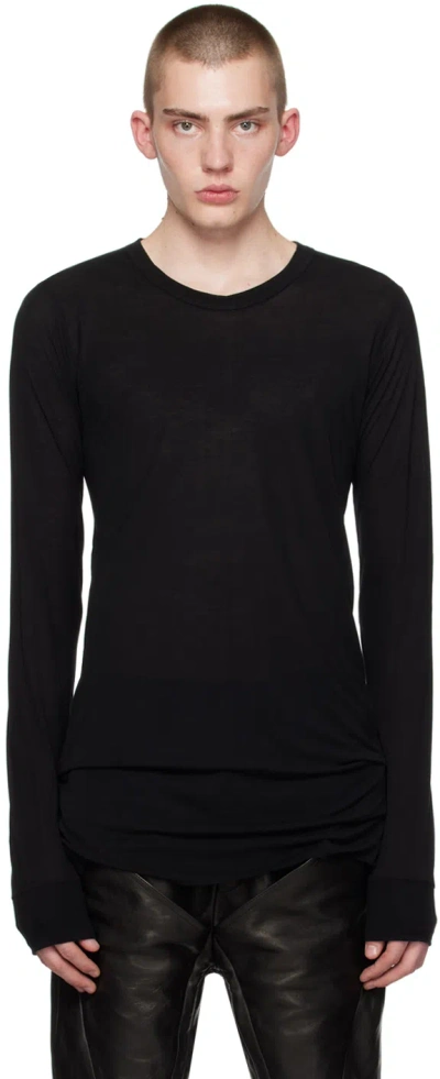 Rick Owens Black Basic Long Sleeve T-shirt In 09 Black