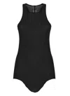 Rick Owens Black Basic Rib Cotton Tank Top In Black