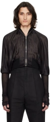 Rick Owens Black Batwing Flight Bomber Jacket In 09 Black