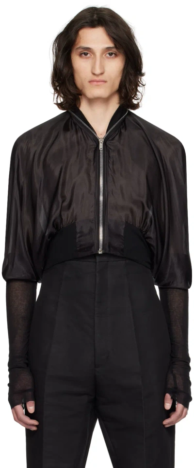 Rick Owens Black Batwing Flight Bomber Jacket