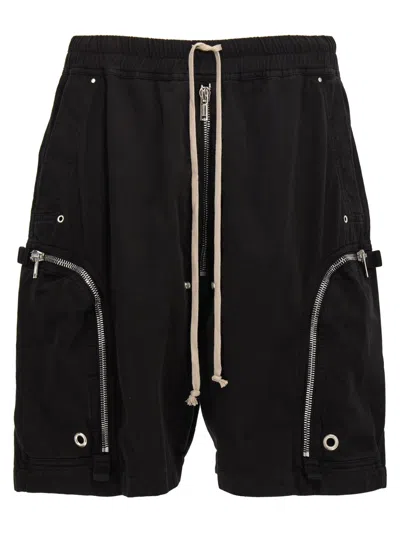 RICK OWENS BLACK BAUHAUS BERMUDA SHORTS