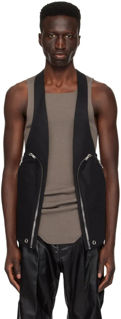 Rick Owens Black Bauhaus Vest In 09 Black