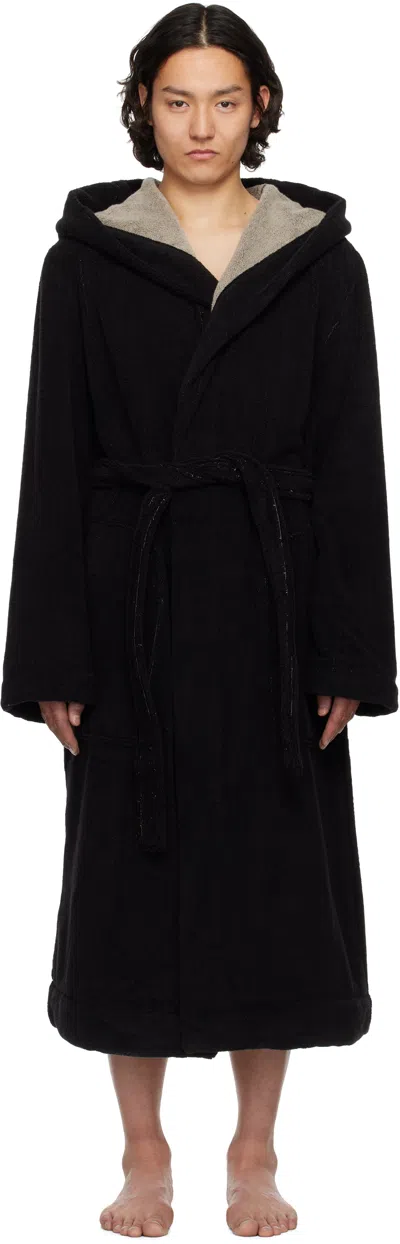 Rick Owens Black Beach Robe In 0908 Black/pearl