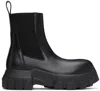 Rick Owens Black Hollywood Beatle Mega Tractor Chelsea Boots In 99 Black/black