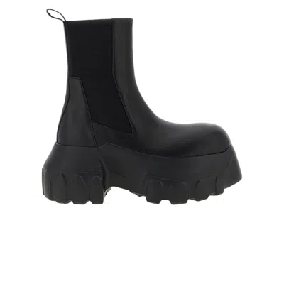 Pre-owned Rick Owens Black Beatle Mega Tractor Chelsea Boot 'black' | Men's Size 45