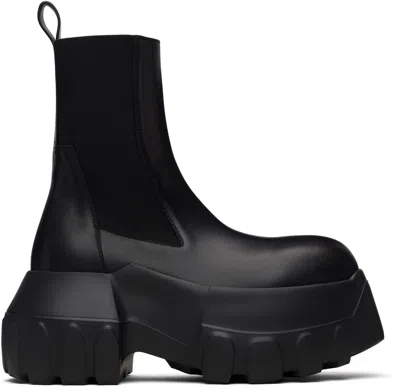 Rick Owens Black Beatle Mega Tractor Chelsea Boots