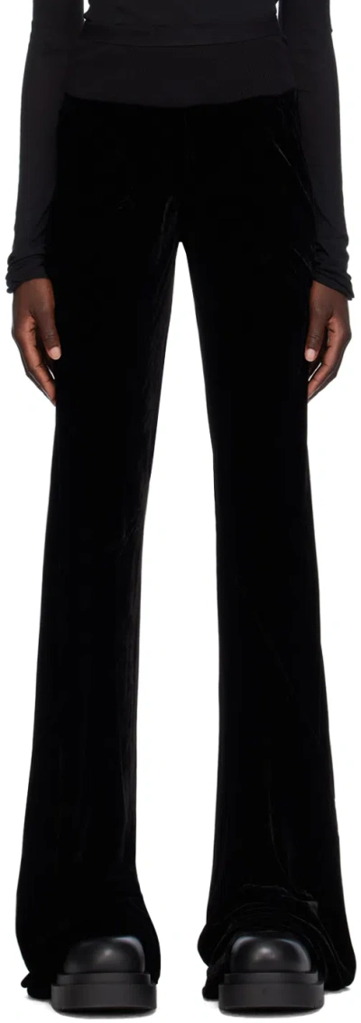 Rick Owens Black Bias Lounge Pants In 09 Black