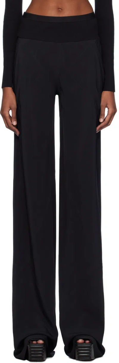 Rick Owens Black Bias Lounge Pants In 09 Black