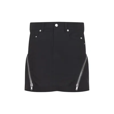 Rick Owens Black Bolan Banana Cotton Mini Skirt