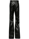 RICK OWENS BLACK BOLAN COATED BOOCUT JEANS