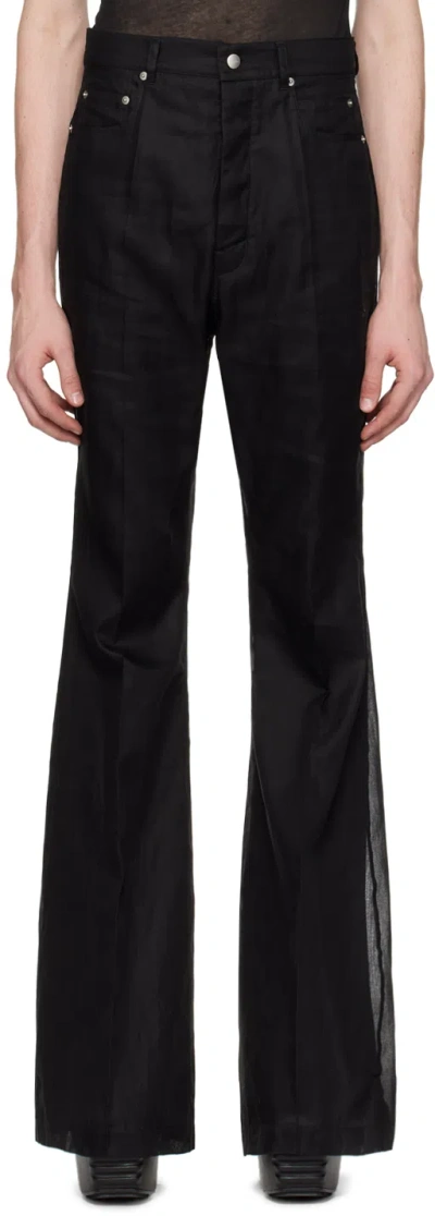 Rick Owens Black Bolan Trousers In 09 Black