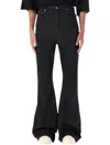 Rick Owens Bolan Bootcut Belt Loop Five Pocket Trousers In Black