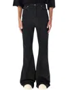 Rick Owens Black Bootcut Solid Jeans In Black