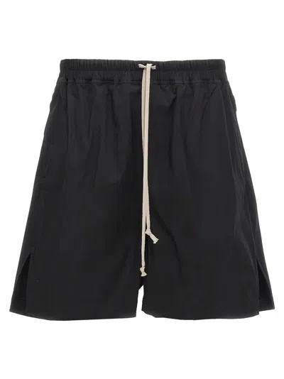 Rick Owens Straight-leg Stretch-cotton Poplin Drawstring Shorts In Dark Dust